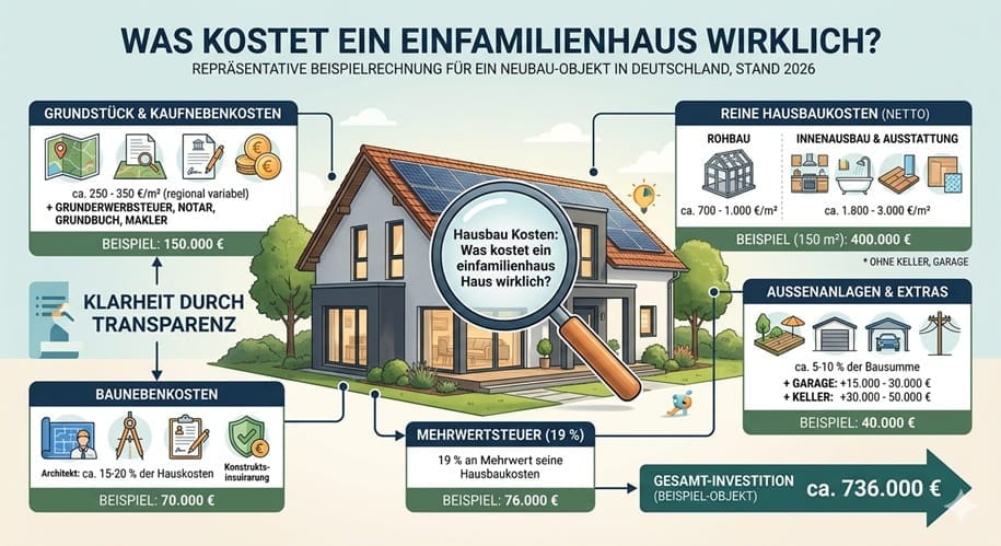Hausbau Kosten 2026: Was kostet ein Haus wirklich?