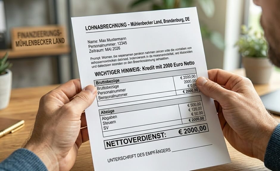 Wie viel Kredit mit 2.000 € netto? Beispielrechnung 2026