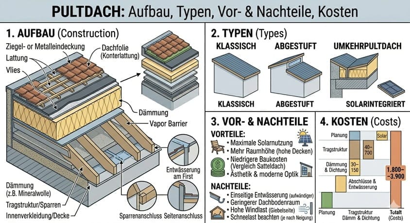 Das Pultdach in der Detailübersicht.