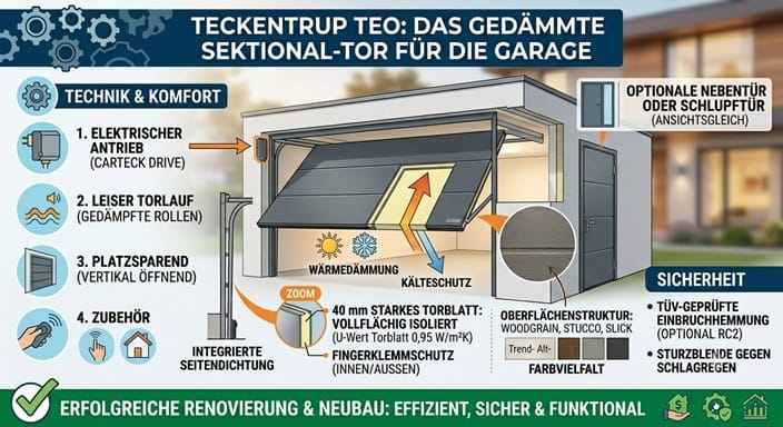 Teckentrup TEO: Das gedämmte Sektionaltor für die Garage