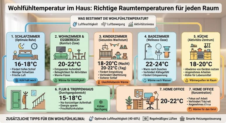 Wohlfühltemperatur im Haus: Richtige Raumtemperaturen für jeden Raum