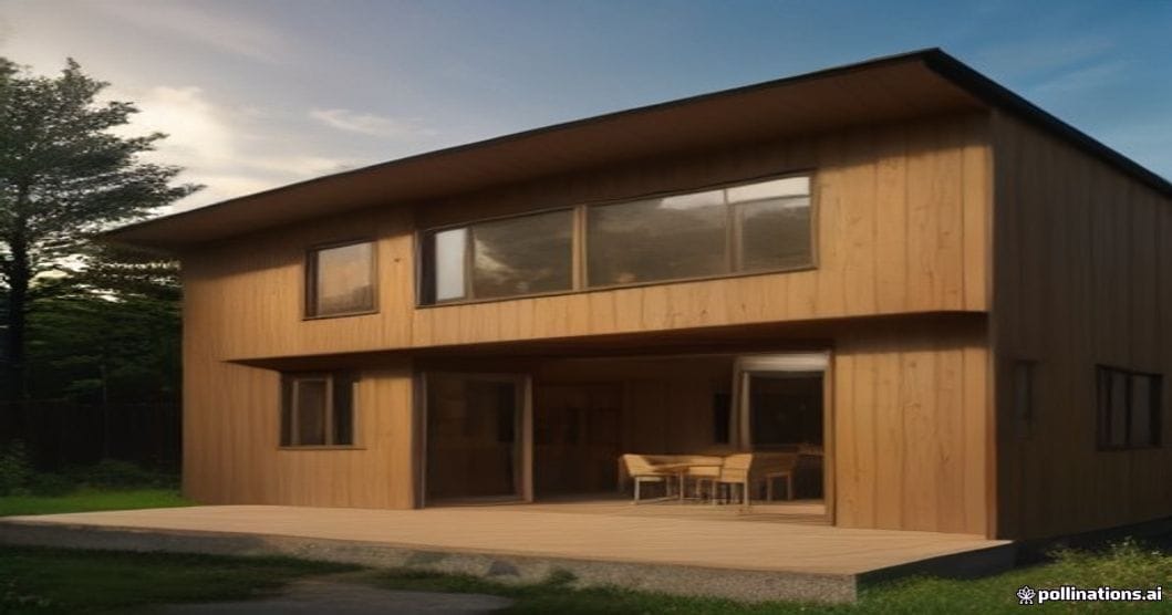 
                               Modernes Fertighaus in Holztafelbauweise, Sinnbild fuer Schwoerer Haus
                              