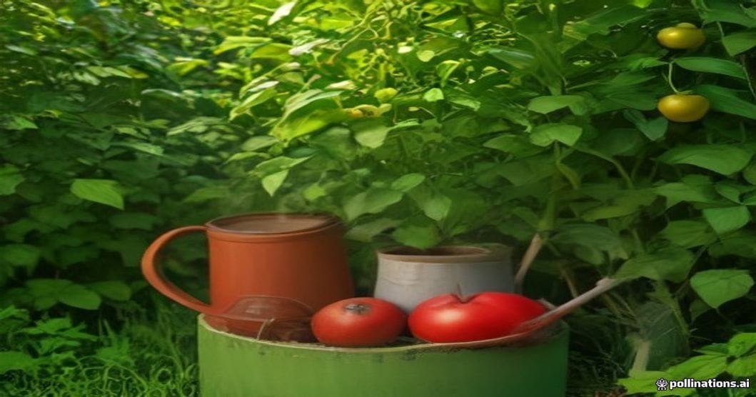 
                               Reife Tomaten an der Pflanze im Gemüsegarten
                              
