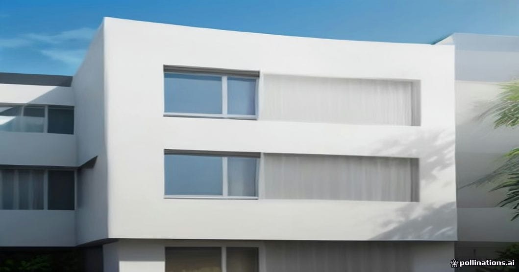 
                               Haus mit außenliegenden Raffstoren an der Fassade
                              